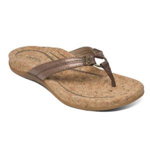 Aetrex Tan Sandals with Contoured Comfort